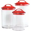 Reston Lloyd Calypso Basics By  Acrylic Storage Canisters, Set Of 3 In Red