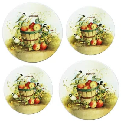 Reston Lloyd Electric Stove Cooktop Burner Covers (set Of 4) In Chickadees
