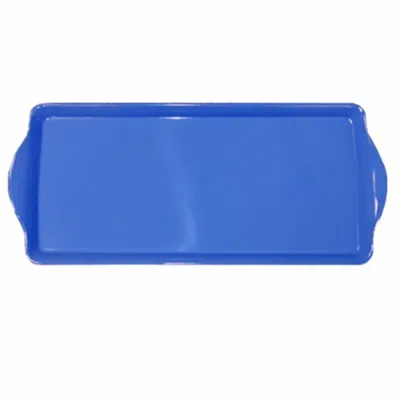 Reston Lloyd Melamine Plastic Tidbit Tray, Bpa-free, Food Safe, Multipurpose Platter Serving Tray, Bathroom/table In Blue