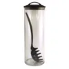Reston Lloyd Spaghetti/pasta Acrylic Canister With Matching Spaghetti Fork - Black In Black