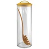 Reston Lloyd Spaghetti/pasta Acrylic Canister With Matching Spaghetti Fork - Lemon In Yellow