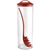 Reston Lloyd Spaghetti/pasta Acrylic Canister With Matching Spaghetti Fork - Red In Red
