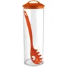 Restonlloyd Spaghetti/pasta Acrylic Canister With Matching Spaghetti Fork - Orange In Orange