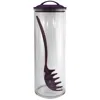 Restonlloyd Spaghetti/pasta Acrylic Canister With Matching Spaghetti Fork - Plum In Pink
