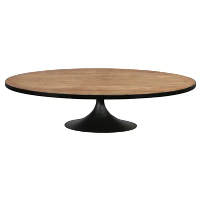 Pre-owned Restoration Hardware Aero Oval Coffee Table In Brown