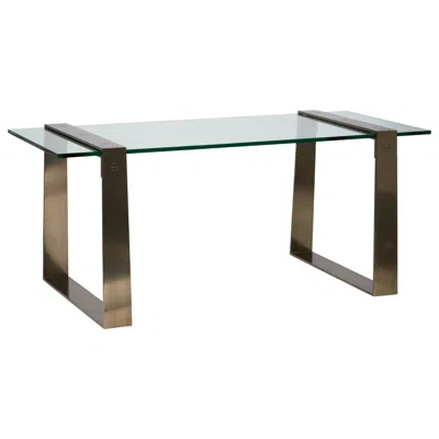 Pre-owned Restoration Hardware Glass And Steel Desk By Anthony Cox In Gray