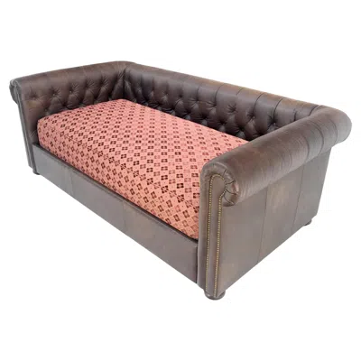 Pre-owned Restoration Hardware Large Oversized 50x96" Tufted Plum Leather Chesterfield Daybed Sofa Mint In Brown