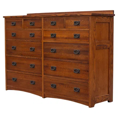 Pre-owned Restoration Hardware Michael Vermillion For  Mission Style Chest Golden Oak Cedar In Brown