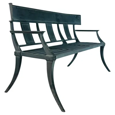 Pre-owned Restoration Hardware Restauration Hardware Cast Aluminum Klismos Bench In Black