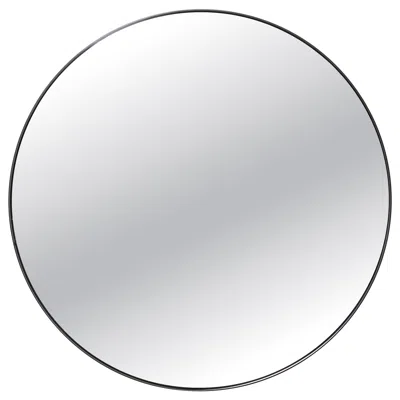 Pre-owned Restoration Hardware Round Bristol Mirror Blackened 42 In. In Gray