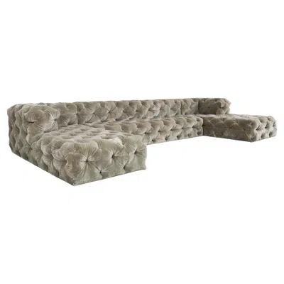 Pre-owned Restoration Hardware Timothy Oulton Soho Tufted U-shaped Sectional Chaise Sofa 16 Ft. In Brown