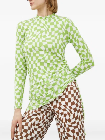 Resume Check Long-sleeved Top In Green