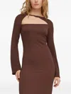 Resume Cut-out Long-sleeve Dress In Brown