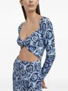 Resume Cut-out Long-sleeved Dress In Blue