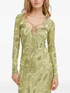 Resume Cut-out Tie-detail Top In Green