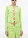 Resume Cutout Long-sleeve Top In Green
