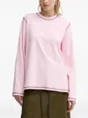 Resume Embossed-stitch T-shirt In Pink