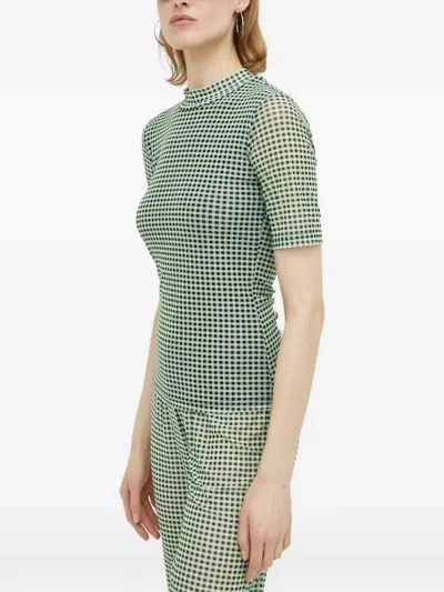 Resume Gingham-print T-shirt In Green