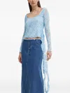 Resume Lace Tie Top In Blue