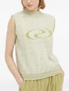 Resume Logo-detailing Knitted Top In Green