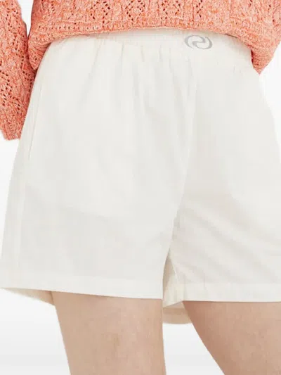 Resume Logo-patch Elasticated-waist Shorts In White