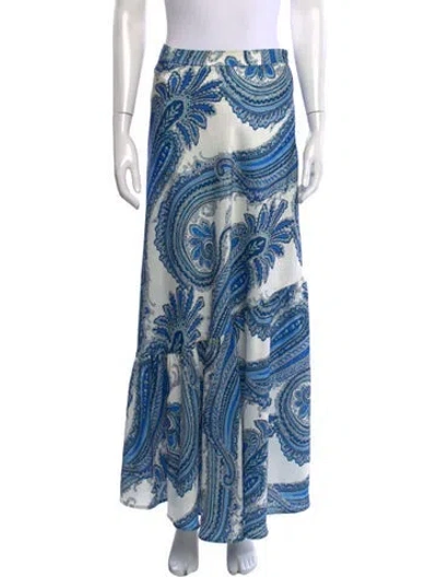 Pre-owned Resume Paisley Print Long Skirt In Blue