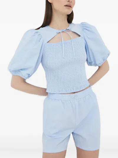 Resume Puff-sleeve Cut-out Top In Blue