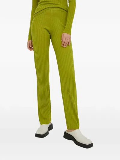 Resume Ribbed Trousers In Green