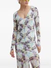 Resume Ruched Slit Dress In Blue