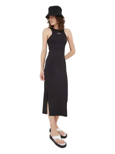 Resume Side-slit Ribbed Dress In Black