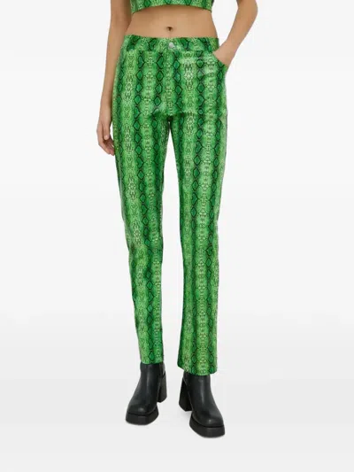 Resume Snakeskin-print Trousers In Green