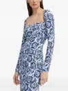 Resume Square Neck Printed Top In Blue