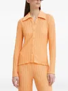 Resume Textured Buttoned Top In Orange
