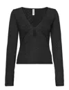 Resume Women's Viennars Knit Keyhole Neck Blouse In Black In Black