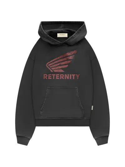 Reternity Aéro Logo-print Hoodie In Black