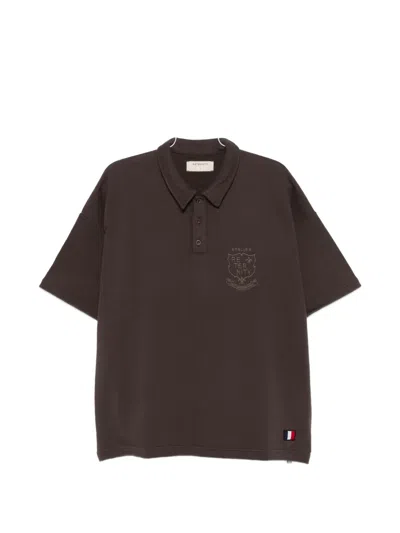 Reternity Appliqué Polo Shirt In Brown