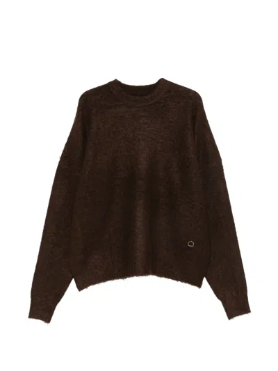 Reternity Brushed Distressed-effect Sweater In Brown