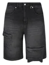 Reternity Cargo Denim Shorts In Black