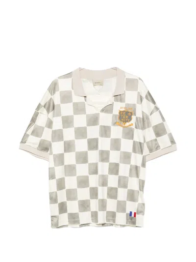 Reternity L'atelier De La Rue Checkerboard-print T-shirt In Neutral