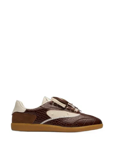 Reternity L'équipe Croc-effect Sneakers In Brown