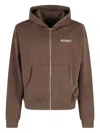 Reternity Logo-print Zip Cotton Hoodie In Brown