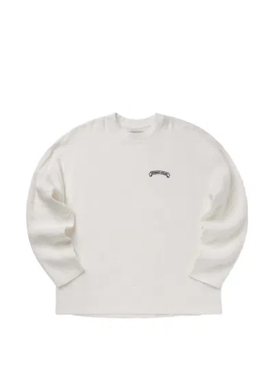 Reternity Logo-print Long-sleeve T-shirt In White
