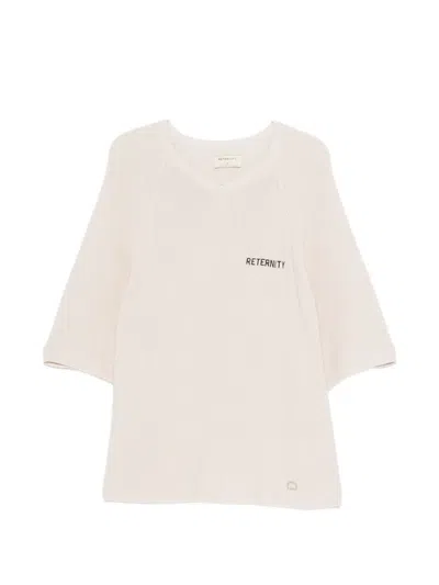 Reternity Logo-print Raglan-sleeve Sweater In White