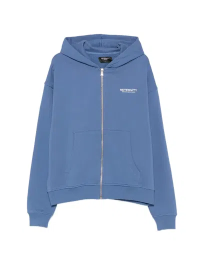Reternity Logo-print Zip-up Hoodie In Blue