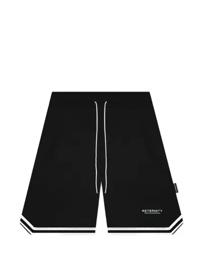 Reternity Mesh Striped-trim Shorts In Black