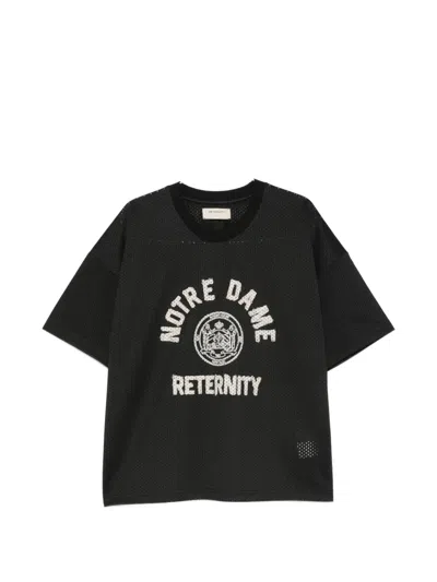 Reternity Notre Dame Logo-print Mesh T-shirt In Black