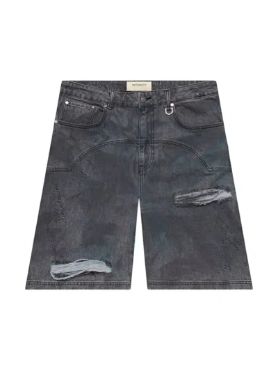 Reternity Painted Artisan Shorts In Wide Leg Jeans - Washed Grey In Gray
