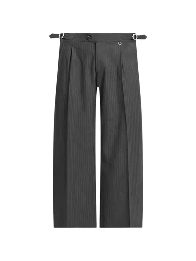 Reternity Pinstriped Tailored Trousers In Gray