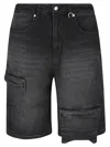 Reternity Cargo Denim Shorts In Black