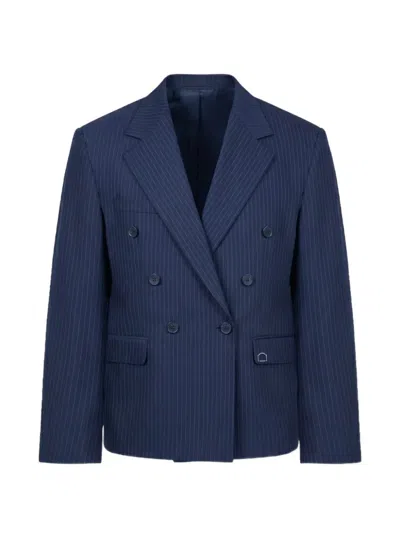 Reternity Signe Pinstripe Blazer In Blue